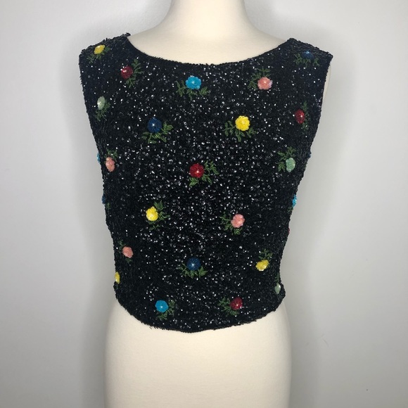 VINTAGE | Sequin Beaded Sweater Top - Picture 4 of 6